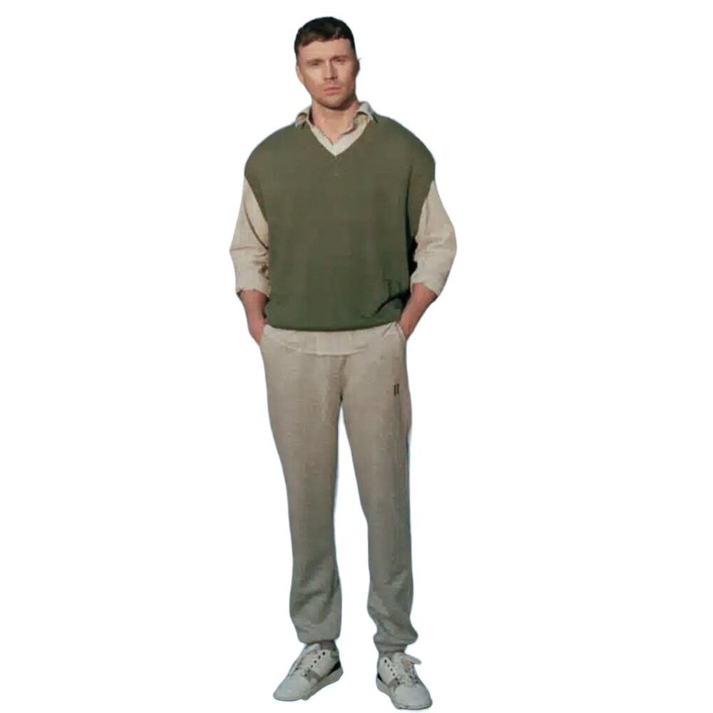 LES DEUX KNIT VEST SCANDINAVIAN STREETWEAR OVERSIZE FIT LINEN BLEND MEN SIZE M